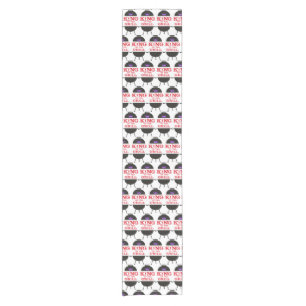 King Of The Grill, Black Purple Crown Red Short Table Runner