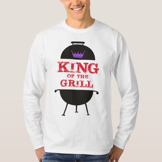 King Of The Grill, Black Purple Crown Red T-Shirt (Front)