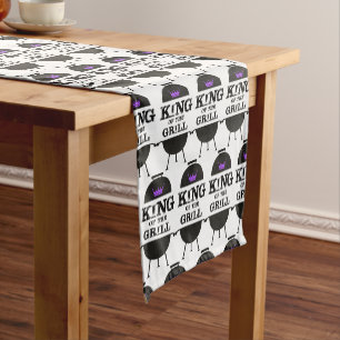 King Of The Grill, Black Purple Crown Short Table Runner