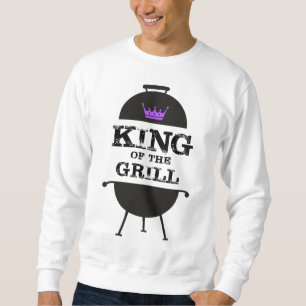 King Of The Grill, Black Purple Crown Sweatshirt