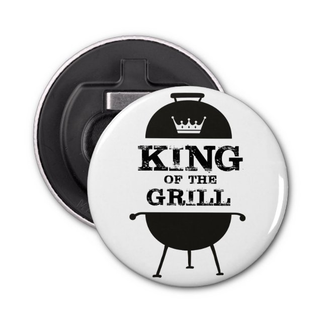 King Of The Grill, Black White Crown Bottle Opener (Front)