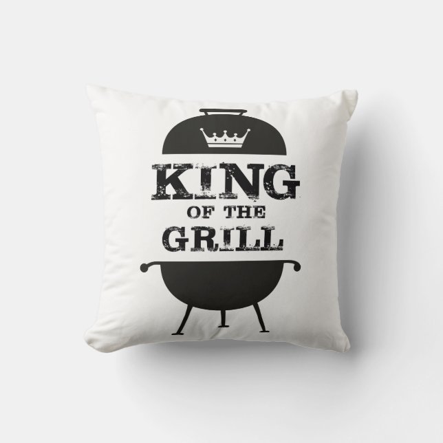 King Of The Grill, Black White Crown Cushion (Front)