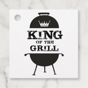 King Of The Grill, Black White Crown Favour Tags