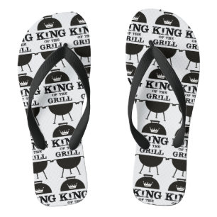 King Of The Grill, Black White Crown Jandals