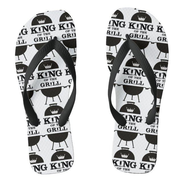 King Of The Grill, Black White Crown Jandals (Footbed)