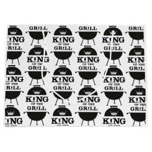 King Of The Grill, Black White Crown Large Gift Bag