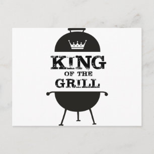 King Of The Grill, Black White Crown Postcard