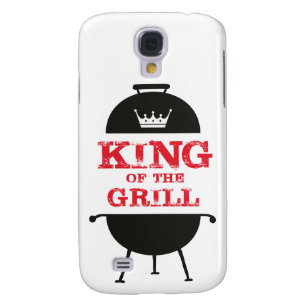 King Of The Grill, Black White Crown Red Galaxy S4 Case