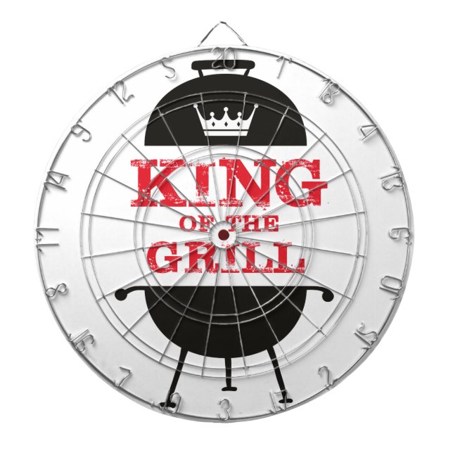 King Of The Grill, Black White Crown Red Dartboard (Front)