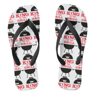 King Of The Grill, Black White Crown Red Jandals