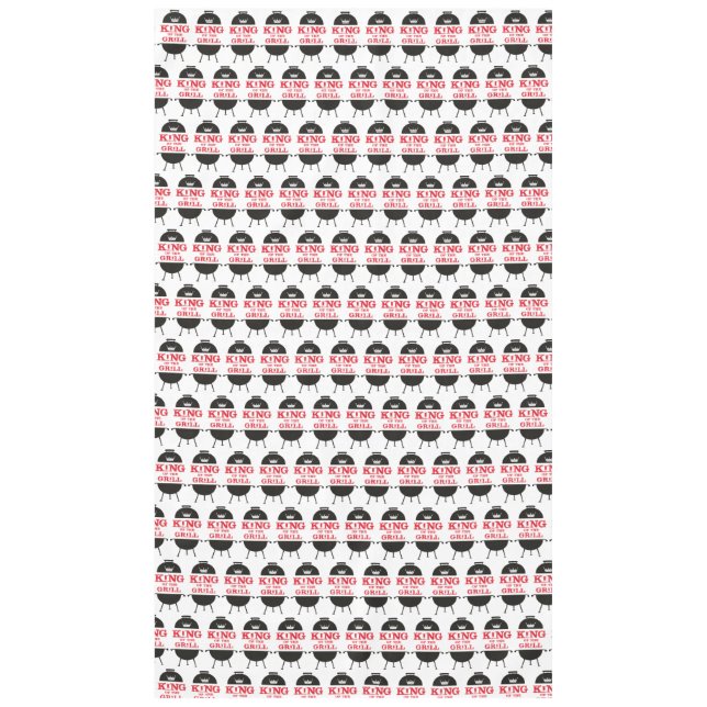 King Of The Grill, Black White Crown Red Tablecloth (Front)
