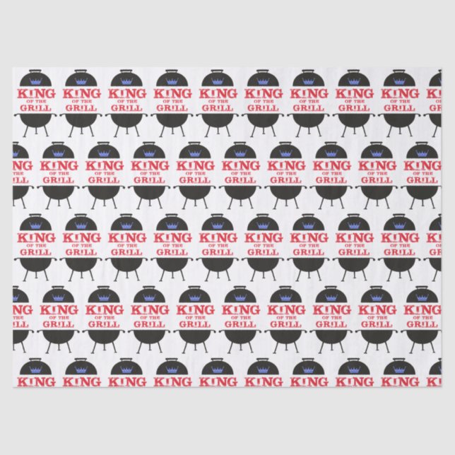 King Of The Grill, Blue Crown Red Tissue Paper (Front)