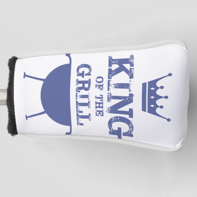 King Of The Grill, Blue Golf Head Cover (Front)