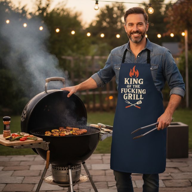 King of the Grill Funny BBQ Apron for Men (Creator Uploaded)