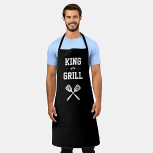 King of the Grill Funny Black White Grilling Apron