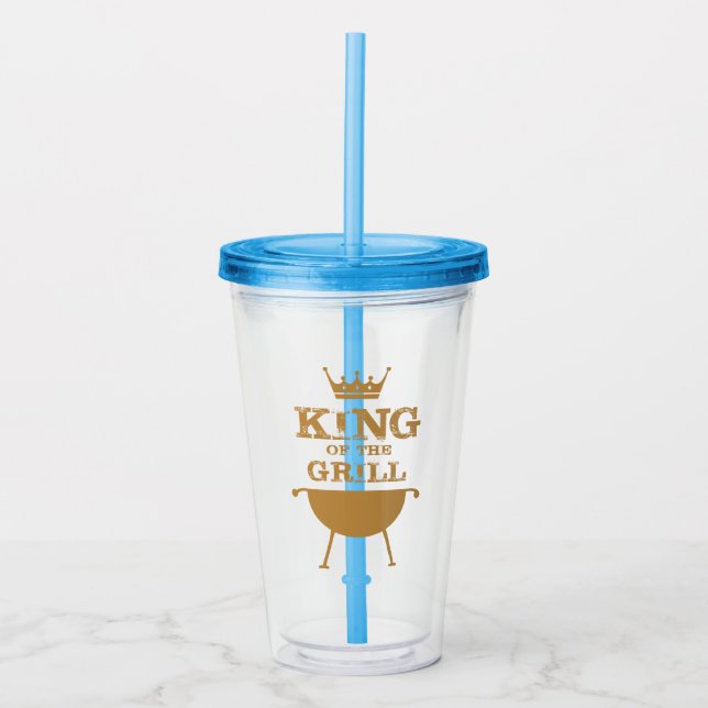 King Of The Grill, Gold Acrylic Tumbler (Front)