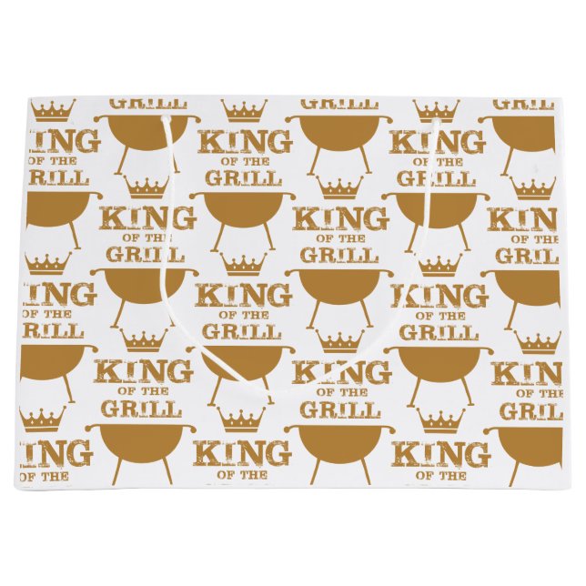 King Of The Grill, Gold Large Gift Bag (Front)