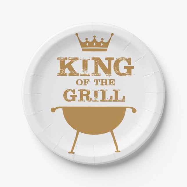 King Of The Grill, Gold Paper Plate (Front)