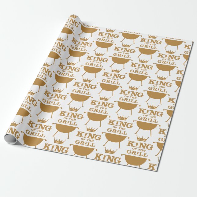 King Of The Grill, Gold Wrapping Paper (Unrolled)