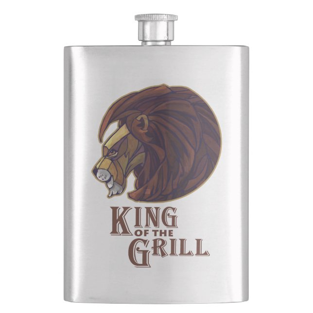 King of the Grill Hip Flask (Front)