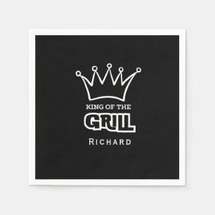King of the Grill, monogrammed BBQ crown  Napkin