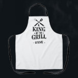 King of The Grill Personalised BBQ Apron<br><div class="desc">A fun,  personalised apron that says "King of the Grill".  A great gift for anyone who likes to grill or BBQ.</div>