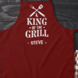 King of The Grill Personalised BBQ Apron<br><div class="desc">A fun,  personalised apron that says "King of the Grill".  A great gift for anyone who likes to grill or BBQ.</div>