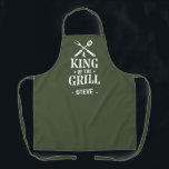 King of The Grill Personalised BBQ Apron<br><div class="desc">A fun,  personalised apron that says "King of the Grill".  A great gift for anyone who likes to grill or BBQ.</div>