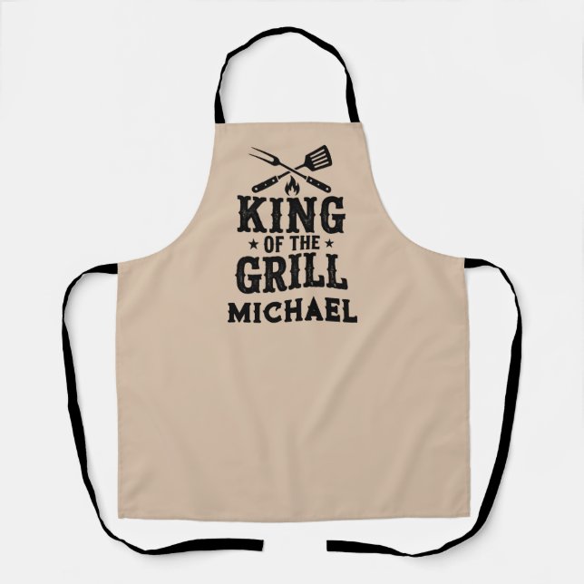 King of the Grill Personalised BBQ Apron for Dad (Front)