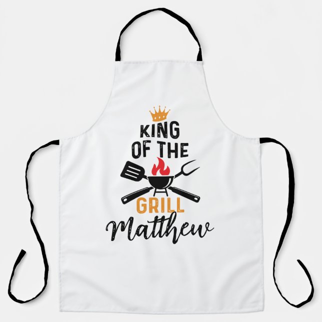 King of the Grill Personalised Men's Apron (Front)
