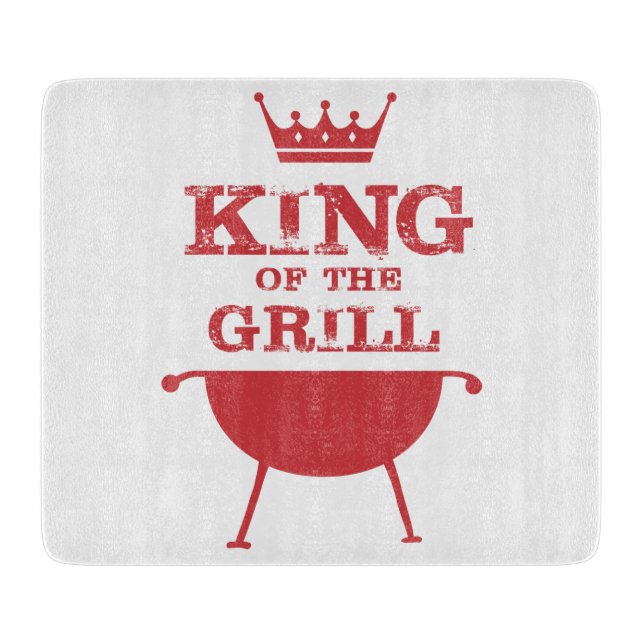 King Of The Grill, Red Cutting Board (Front)