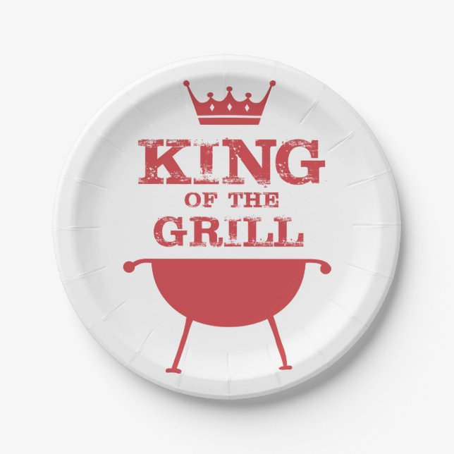 King Of The Grill, Red Paper Plate (Front)