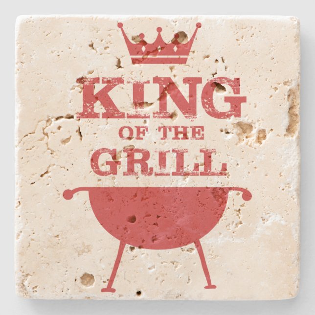 King Of The Grill, Red Stone Coaster (Front)