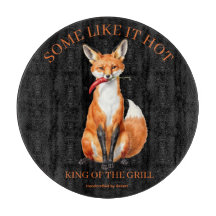 King of the Grill Spicy Fox Round Cutting Board
