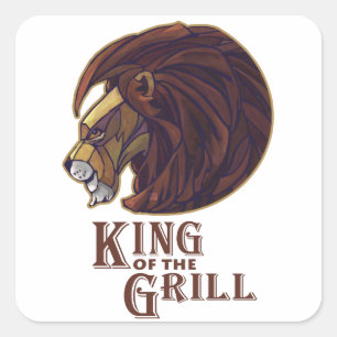 King of the Grill Square Sticker