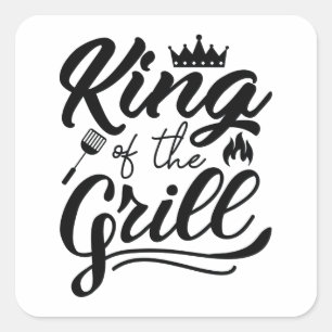 King Of The Grill Square Sticker