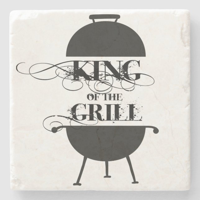 King Of The Grill Stone Coaster (Front)
