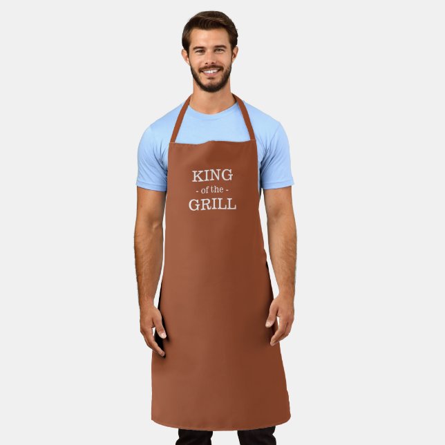 King of the Grill terracotta white custom bbq men  Apron (Worn)