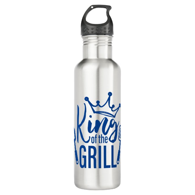 King of the Grill Typography 710 Ml Water Bottle (Front)