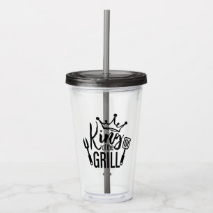 King of the Grill Typography Acrylic Tumbler