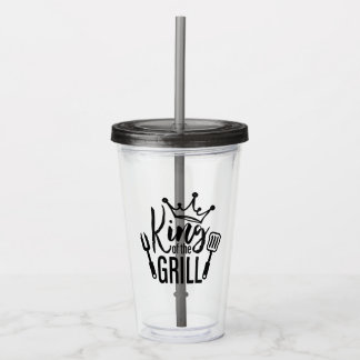 King of the Grill Typography Acrylic Tumbler