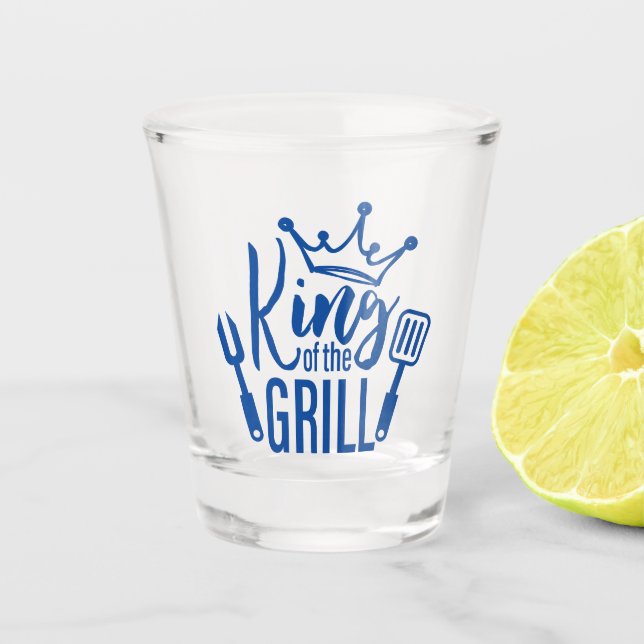 King of the Grill Typography Shot Glass (Front)