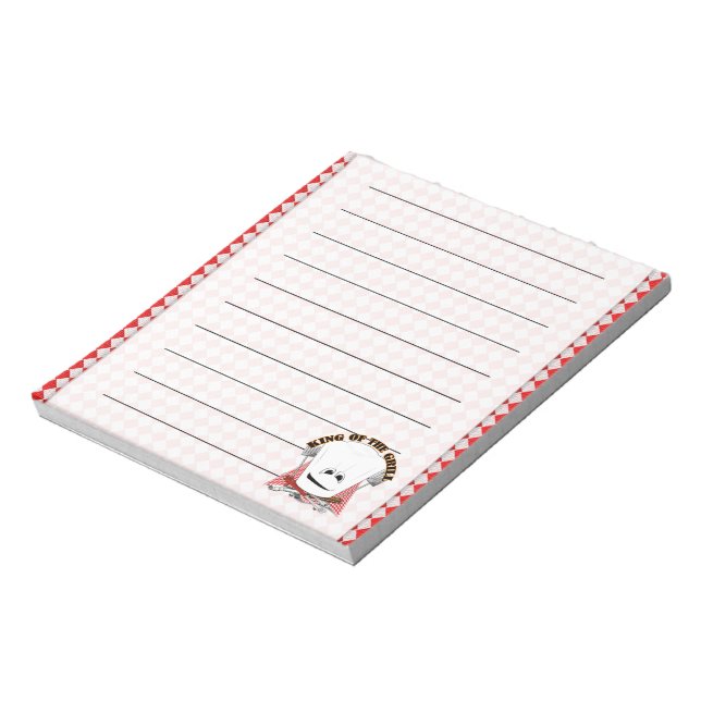 King of the Grill with Chef Hat and BBQ Tools Notepad (Rotated)