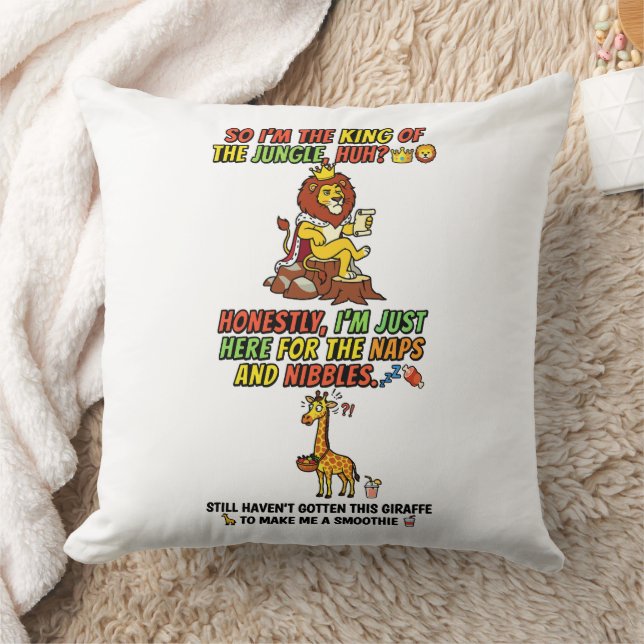 King Of The Jungle Lion Naps Funny Cushion (Blanket)