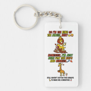 King Of The Jungle Lion Naps Funny Key Ring