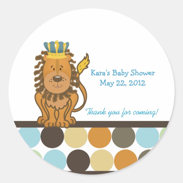 King of the Jungle Round Custom Favour Sticker (Front)