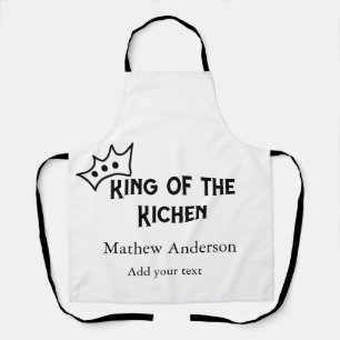 King of the kitchen add name chef bakery cooking t apron