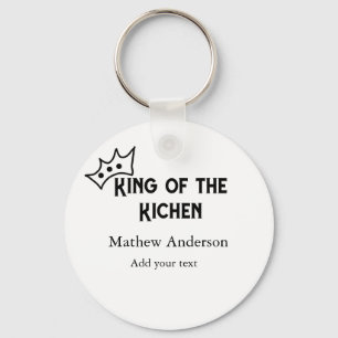 King of the kitchen add name chef bakery cooking t key ring