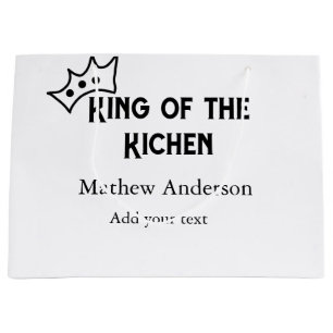 King of the kitchen add name chef bakery cooking t large gift bag