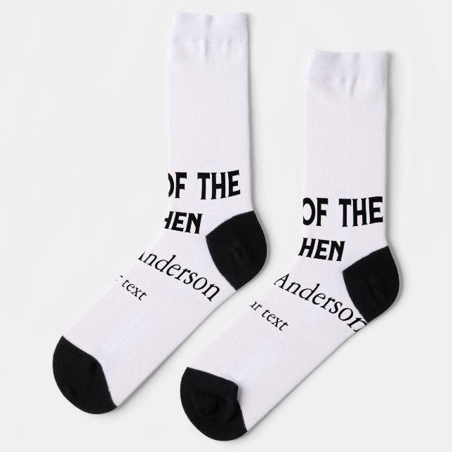 King of the kitchen add name chef bakery cooking t socks (Left)